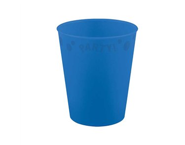 250ml BRIGHT BLUE "PARTY" REUSABLE SEMI-TRANSPARENT CUP