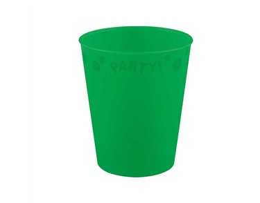 250ml BRIGHT GREEN "PARTY" REUSABLE SEMI-TRANSPARENT CUP