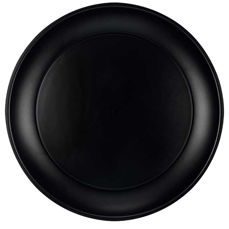 21cm BLACK REUSABLE PLATE