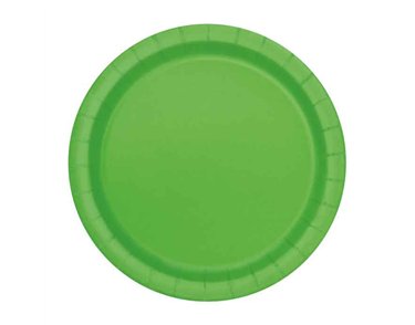 8PK 7in LIME GREEN PLATES