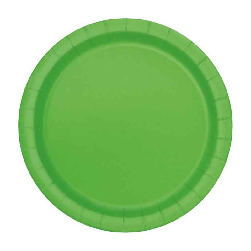 8PK 7in LIME GREEN PLATES