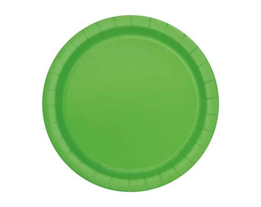 8PK 7in LIME GREEN PLATES