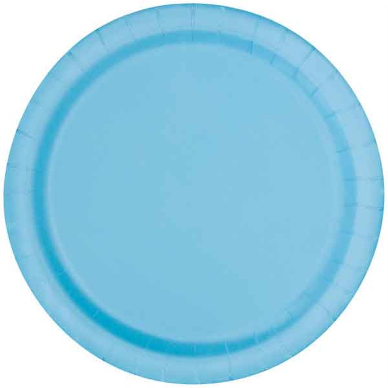 8PK 9in POWDER BLUE PLATES