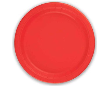 8PK 23cm RED PAPER PLATES