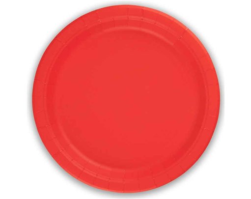 8PK 23cm RED PAPER PLATES