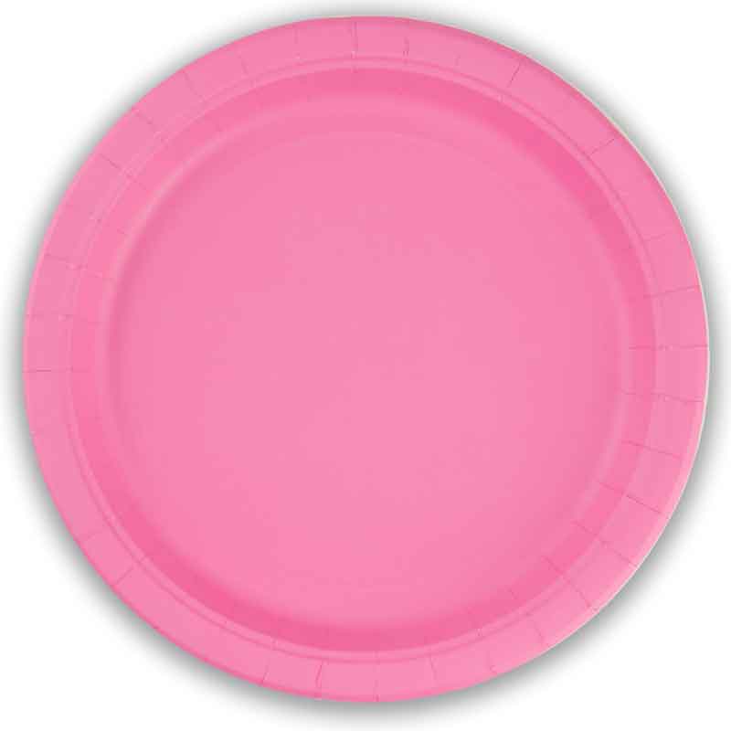 8PK 23cm BUBBLEGUM PINK PAPER PLATES