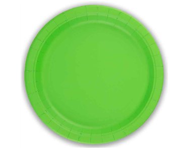 8PK 23cm LIME GREEN PAPER PLATES