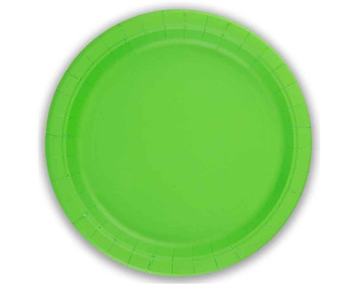 8PK 23cm LIME GREEN PAPER PLATES