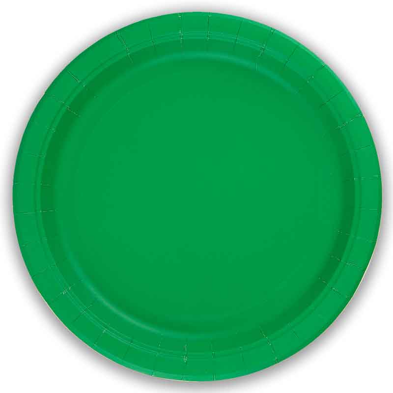 8PK 23cm EMERALD GREEN PAPER PLATES
