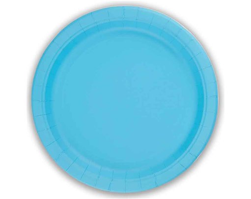 8PK 23cm LIGHT BLUE PAPER PLATES