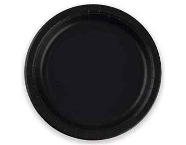 8PK 23cm BLACK PAPER PLATES