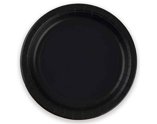 8PK 23cm BLACK PAPER PLATES
