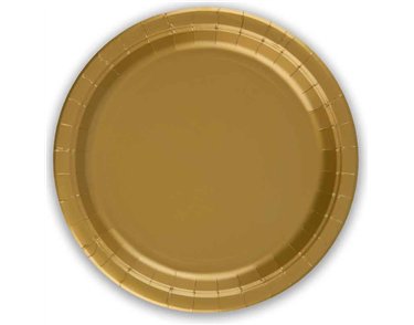 8PK 23cm GOLD PAPER PLATES