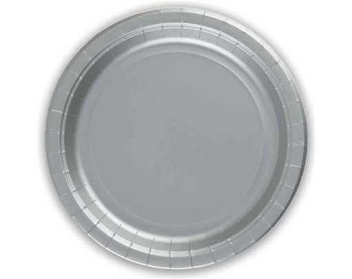 8PK 23cm SILVER PAPER PLATES