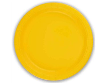 8PK 23cm YELLOW PAPER PLATES