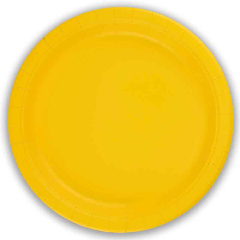 8PK 23cm YELLOW PAPER PLATES