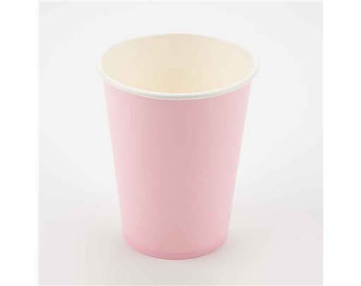 8PK 9oz LIGHT PINK  PAPER CUPS