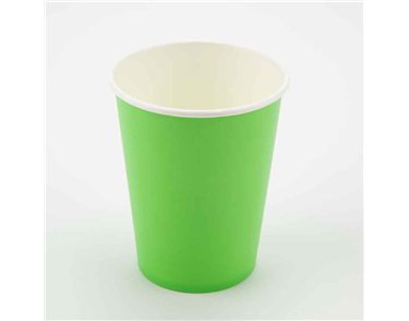 8PK 9oz LIME GREEN PAPER CUPS