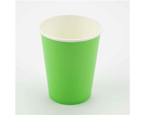 8PK 9oz LIME GREEN PAPER CUPS