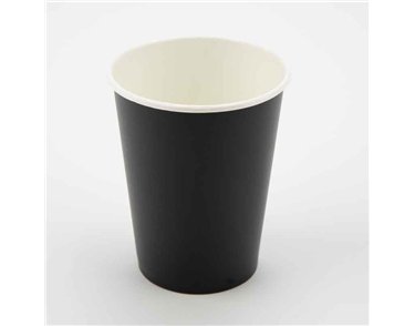 8PK 9oz BLACK PAPER CUPS