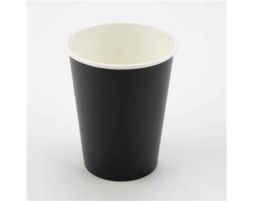 8PK 9oz BLACK PAPER CUPS