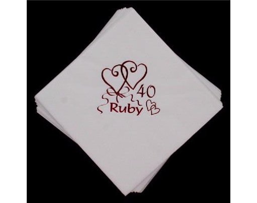 (15) 40TH ANNIVERSARY RED FOIL NAPKINS