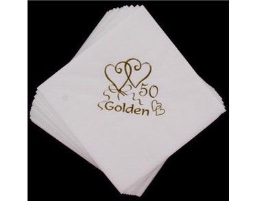 (15) 50TH ANNIVERSARY GOLD FOIL NAPKINS