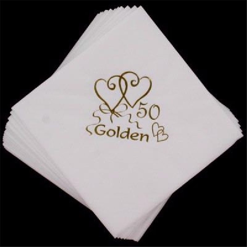 (15) 50TH ANNIVERSARY GOLD FOIL NAPKINS