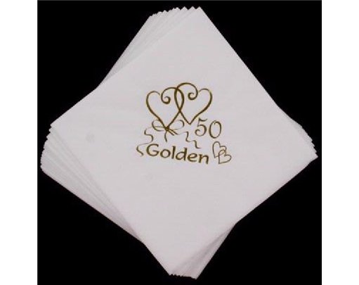 (15) 50TH ANNIVERSARY GOLD FOIL NAPKINS