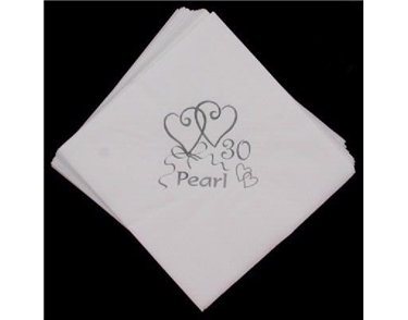 (15) 30TH ANNIVERSARY SILVER FOIL NAPKINS