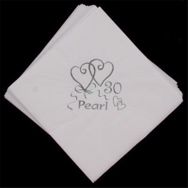 (15) 30TH ANNIVERSARY SILVER FOIL NAPKINS
