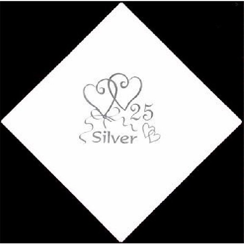 (15) 25TH ANNIVERSARY FOIL NAPKINS