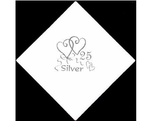(15) 25TH ANNIVERSARY FOIL NAPKINS