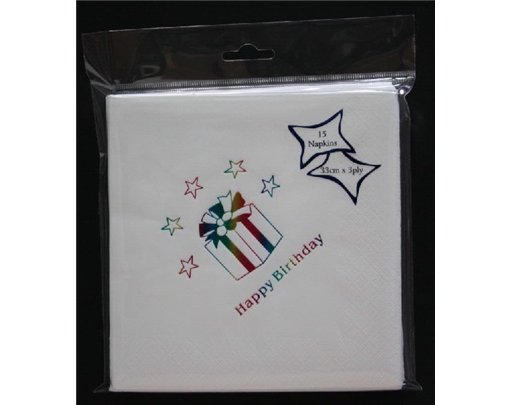 (15) B/DAY BOX FOIL NAPKINS