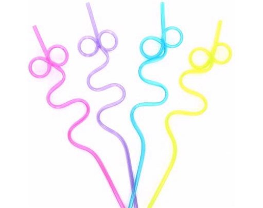 (4) SQUIGGLE LOOP STRAWS