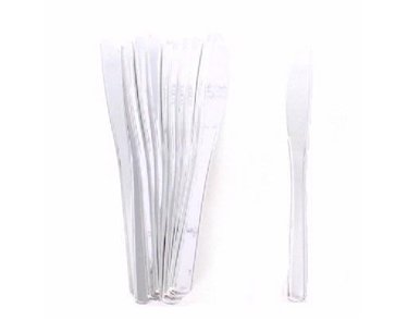 (12) SILVER PLASTIC KNIVES