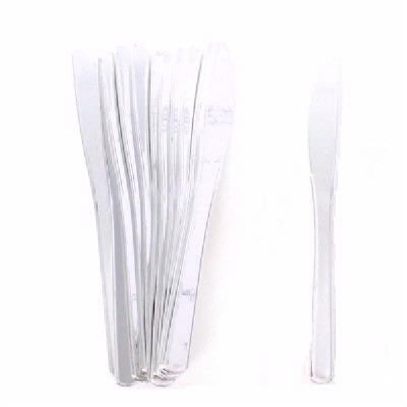 (12) SILVER PLASTIC KNIVES