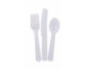 (18) ASST CLEAR CUTLERY