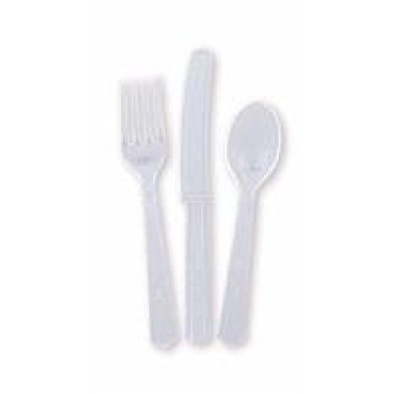 (18) ASST CLEAR CUTLERY