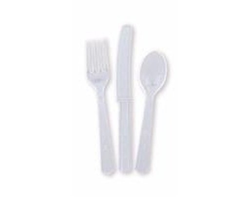 (18) ASST CLEAR CUTLERY