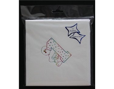 (15) 1ST BIRTHDAY FOIL NAPKINS