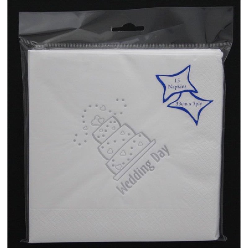 (15) WEDDING CAKE FOIL NAPKINS