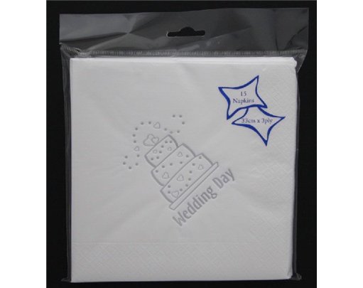 (15) WEDDING CAKE FOIL NAPKINS