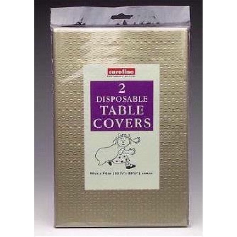 (2) GOLD SQUARE TABLECOVERS