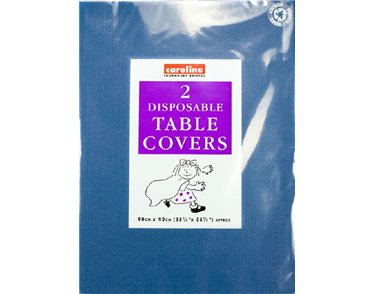 (2) 90CM DARK BLUE SQUARE PAPER TABLECOVERS