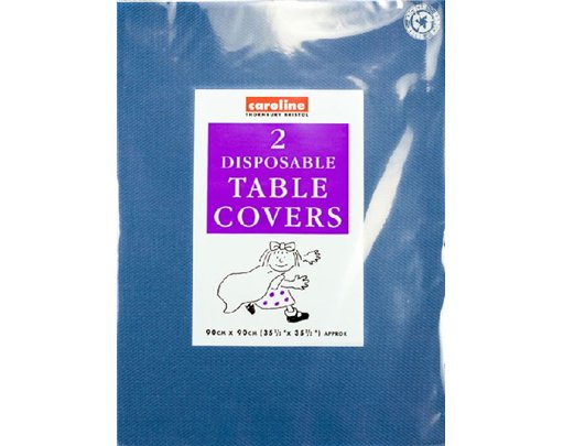 (2) 90CM DARK BLUE SQUARE PAPER TABLECOVERS