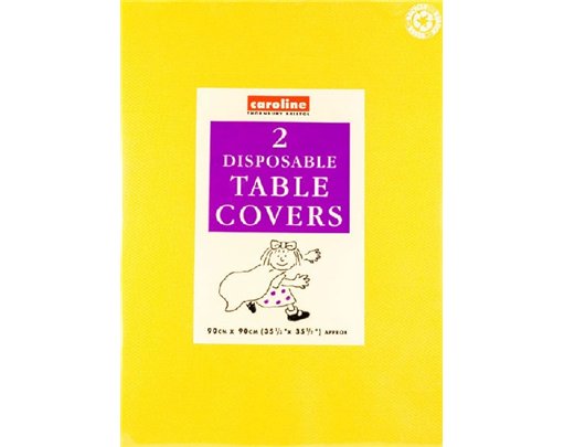 (2) 90CM DARK YELLOW SQUARE PAPER TABLECOVERS