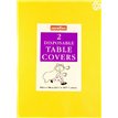 (2) 90CM DARK YELLOW SQUARE PAPER TABLECOVERS