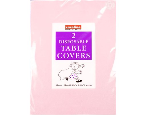 (2) 90CM PINK SQUARE PAPER TABLECOVERS