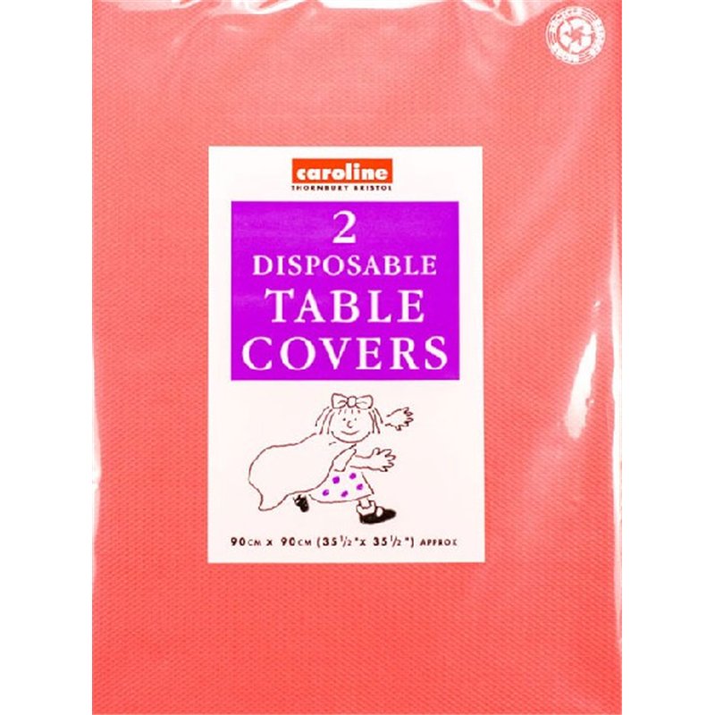 (2) 90CM RED SQUARE PAPER TABLECOVERS